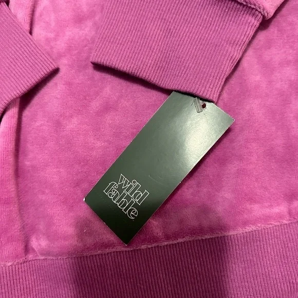 Wild Fable Womens Quarter Zip Velour Tunic Sweatshirt Magenta - Picture 4 of 4